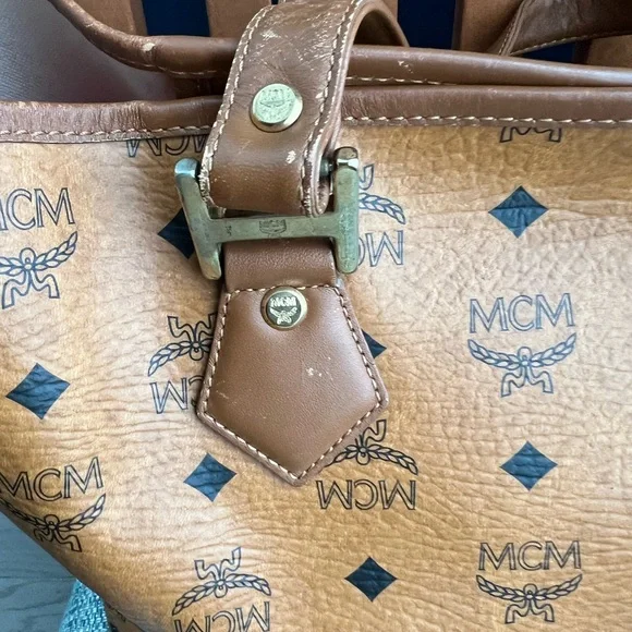 MCM Cognac and Orange Visetos Tote - Picture 3 of 15